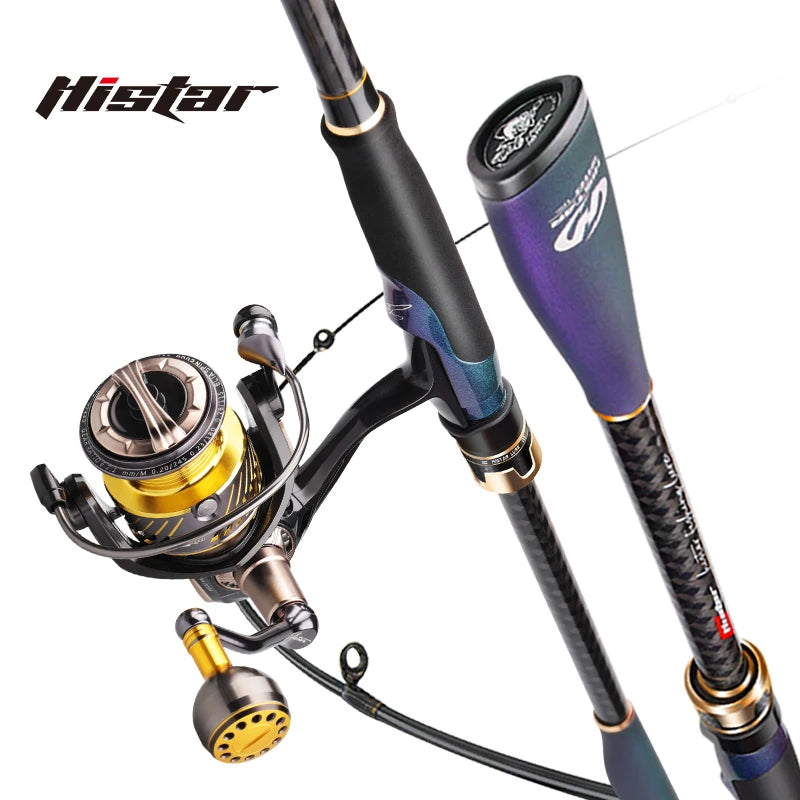 Histar S2703ML S3003M Waves Fishing Combo Toray High Carbon Rod & Black Mamba or E Light Weight Metal Spool Spinning Reel Set
