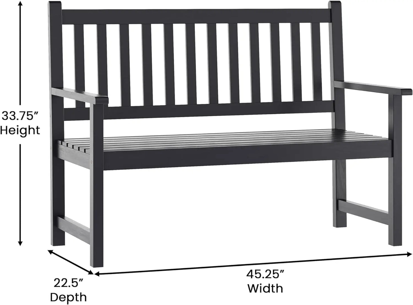 Wooden Bench for Indoor and Outdoor Patio, Sofa Stool, Double Lounger for Garden, Patio, Porch