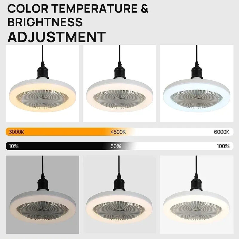 3 in 1 smart ceiling fan lighting lamp with Remote Control, 85-265V, converter base, Lighting base for bedroom and living room