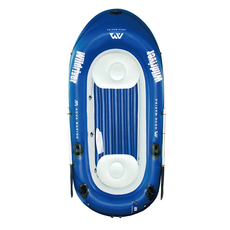 2 Person WILDRIVER fishing boat thick PVC inflatable boat kayak dinghy raft  paddle foot pump bag motor mount engine