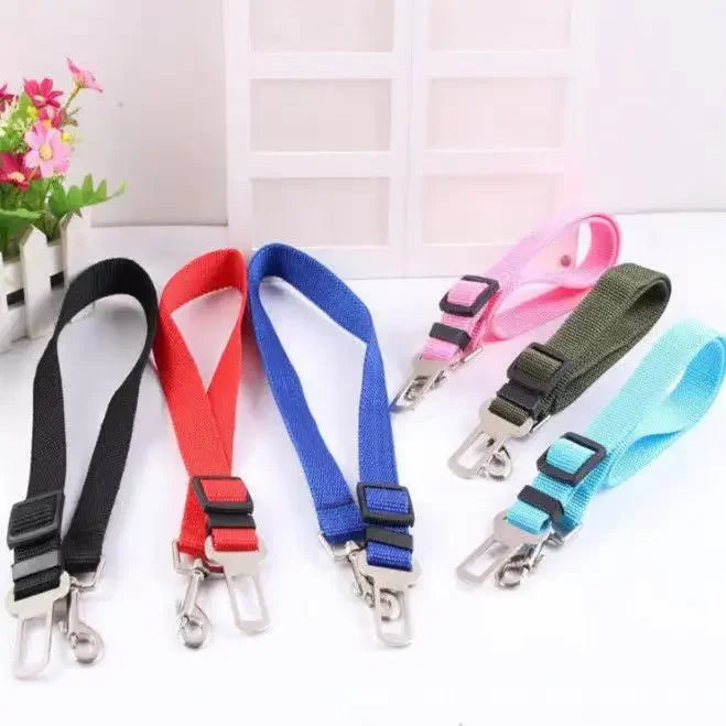 Adjustable Cat and Dog Car Seat Belt Pet Seat Vehicle Harness Lead Clip Safety Lever Traction Dog Collars Accessoires