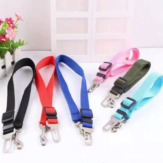 Adjustable Cat and Dog Car Seat Belt Pet Seat Vehicle Harness Lead Clip Safety Lever Traction Dog Collars Accessoires