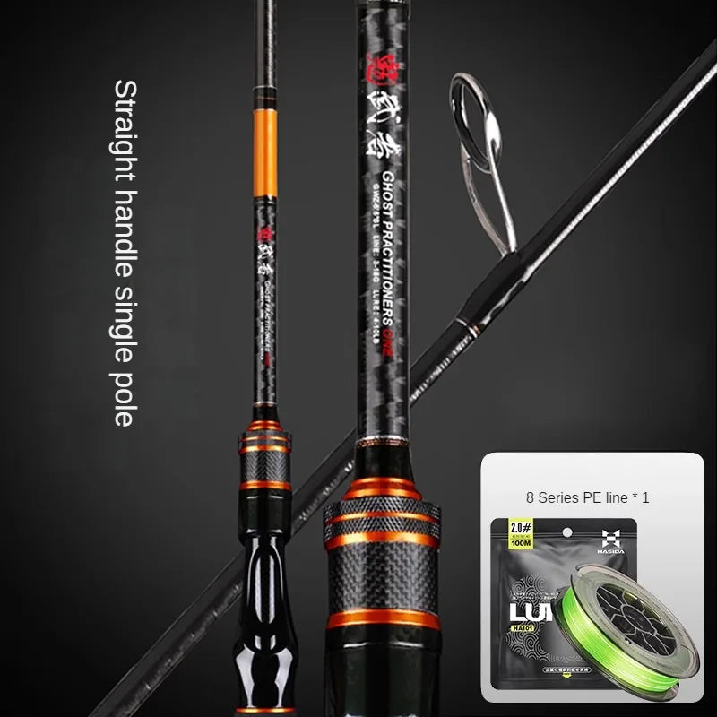 Histar-Lure Rod Set Sea Fishing Spinning Casting Three Section Long Range Carbon Ultra Light Ultra Hard Metal Wheel Seat