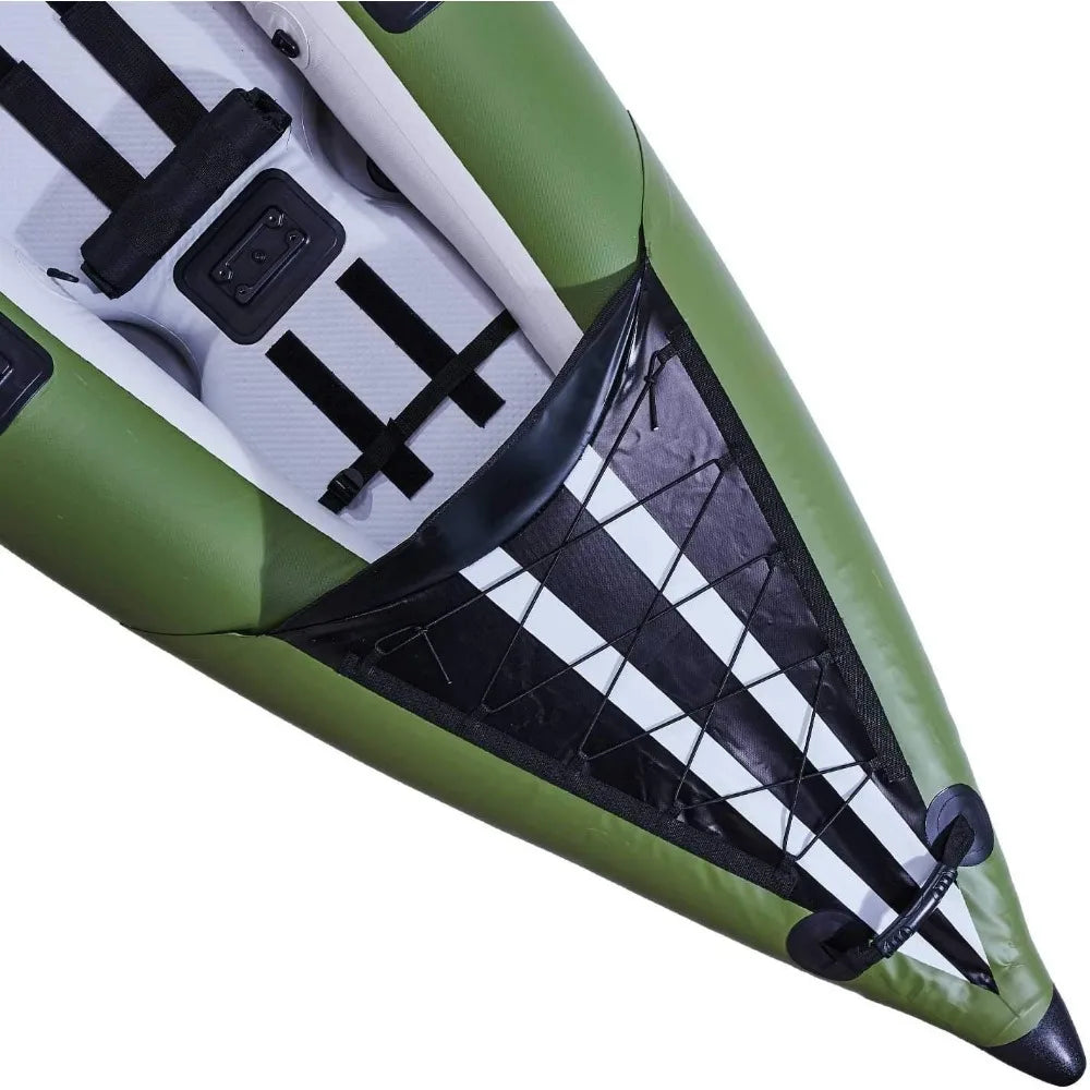 Inflatable Fishing Kayak - Angler Blow Up Kayak, Includes Paddle, Seat, Hard Mounting Points, Bungee Storage