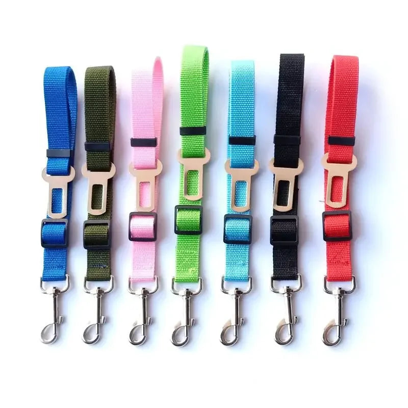 Adjustable Cat and Dog Car Seat Belt Pet Seat Vehicle Harness Lead Clip Safety Lever Traction Dog Collars Accessoires