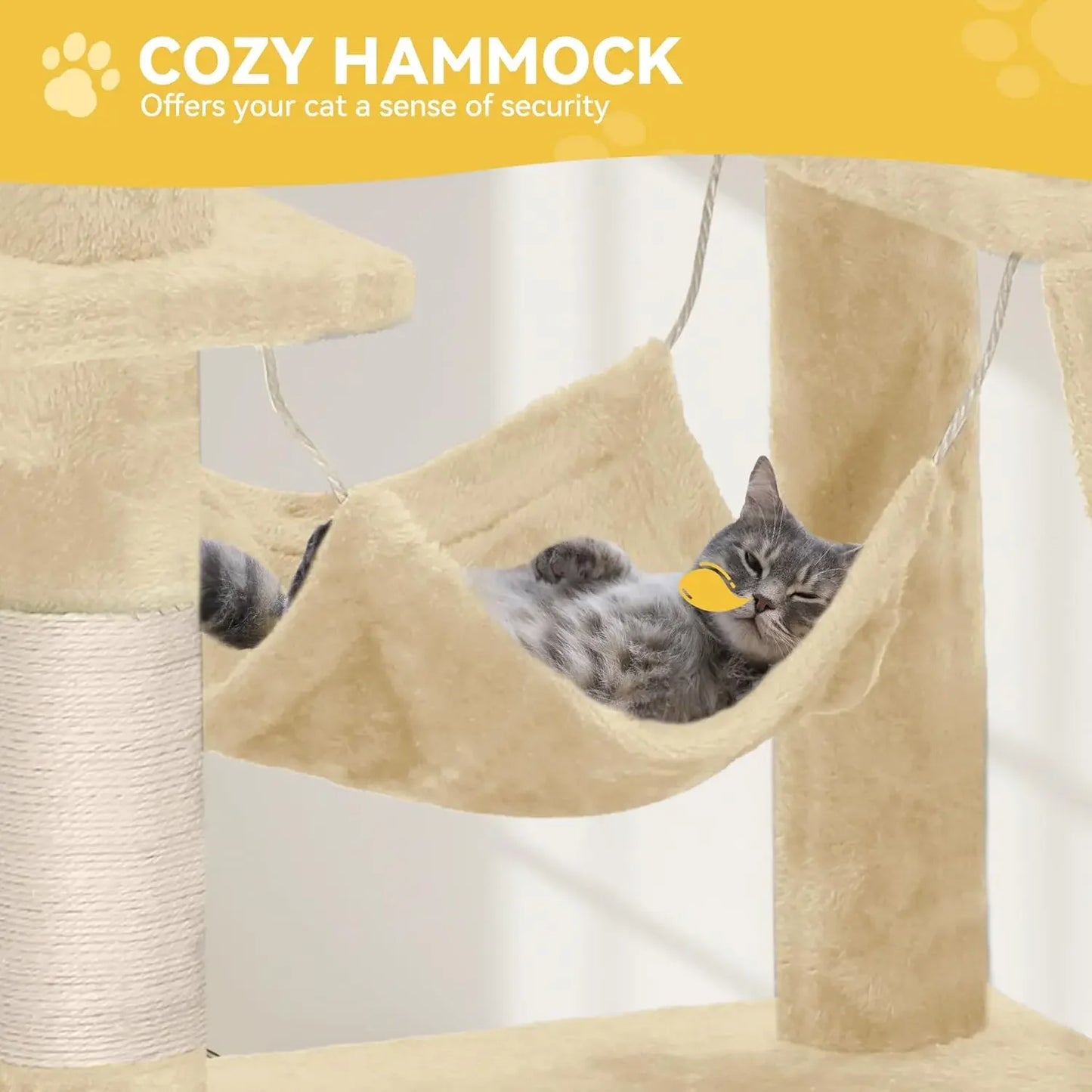 75-inch Indoor Cat Tree Tower, Multi-Level Pet Playground, Cat Furniture With Scratch Posts, Hideaway Condos, Soft Perch|