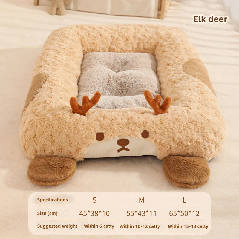 HOOPET Modern Plush Pet Kennel Sofa,Thick Plush Dog Kennel,Cat Kennel,Comfortable Warm Pet Sleeping Bed,Luxury Pet Home