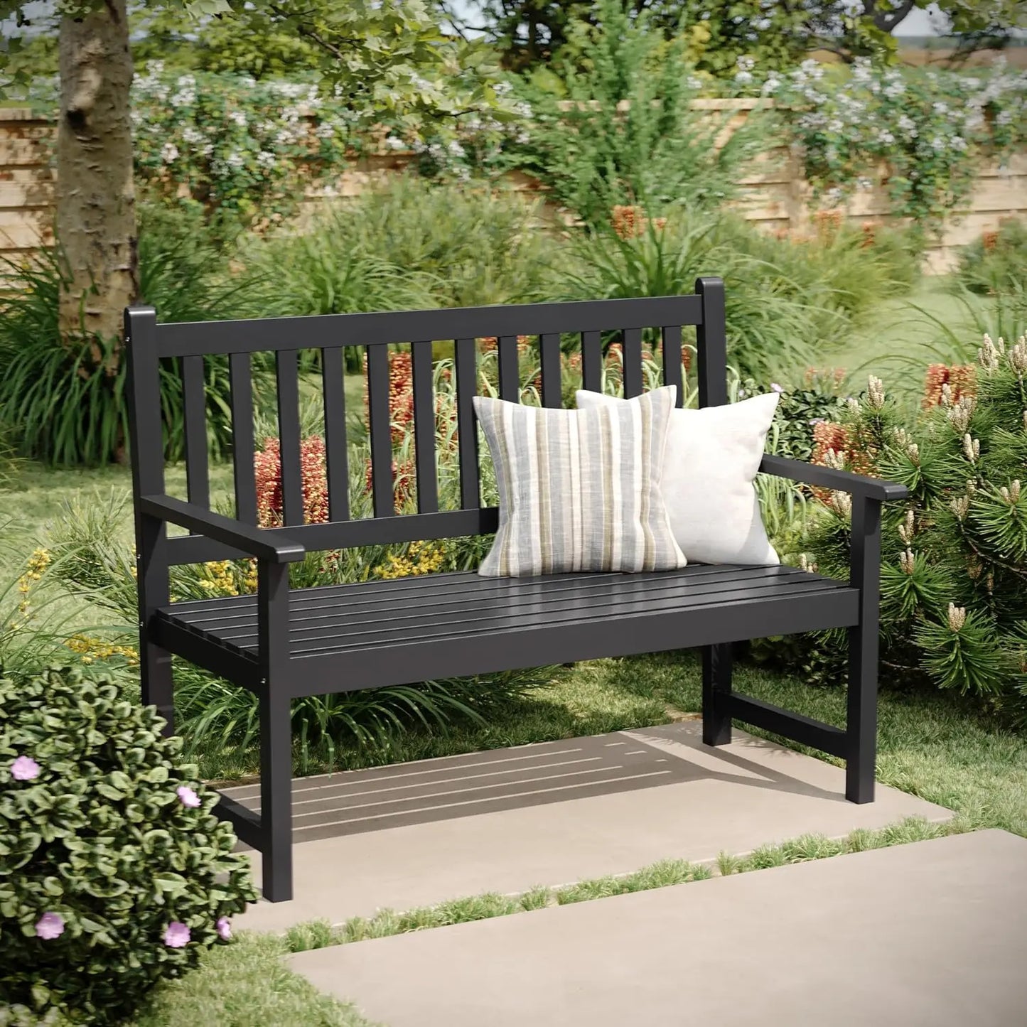 Wooden Bench for Indoor and Outdoor Patio, Sofa Stool, Double Lounger for Garden, Patio, Porch
