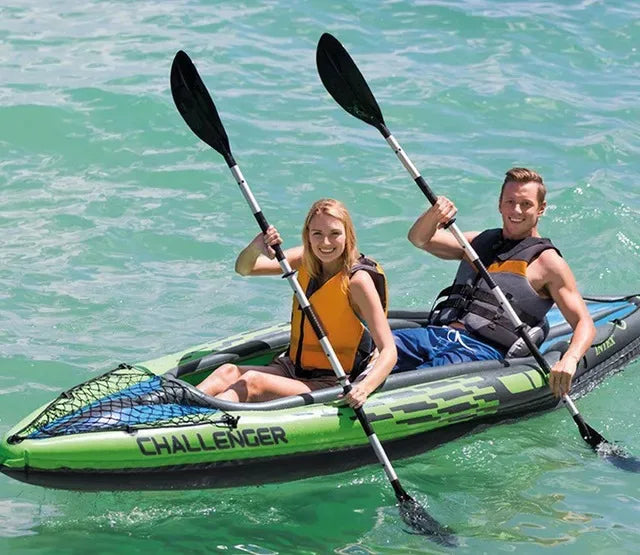 2024 New Explorer K2 Iatable Kayak Set: Includes Dee 86In Aluminum Oars And High-Output Pump Superstrong PVC