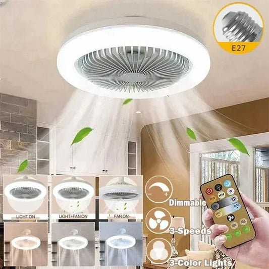 3 in 1 smart ceiling fan lighting lamp with Remote Control, 85-265V, converter base, Lighting base for bedroom and living room