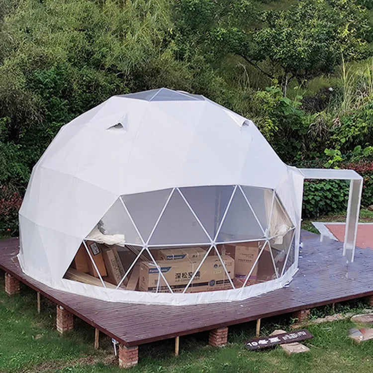 Luxury accommodation living eco dome hotel tents 6m-15m PVC Leisure round canvas Glamping Dome Tent