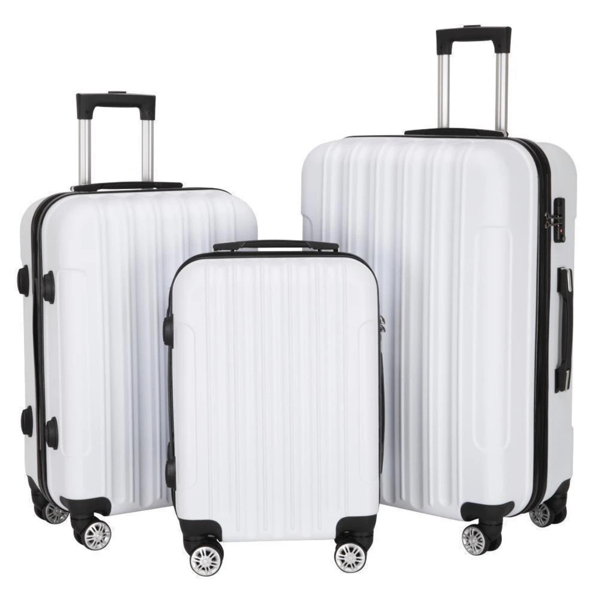3pcs Luggage Set Travel Trolley Hard Shell Suitcase Wheels TSA Lock 20" 24" 28"