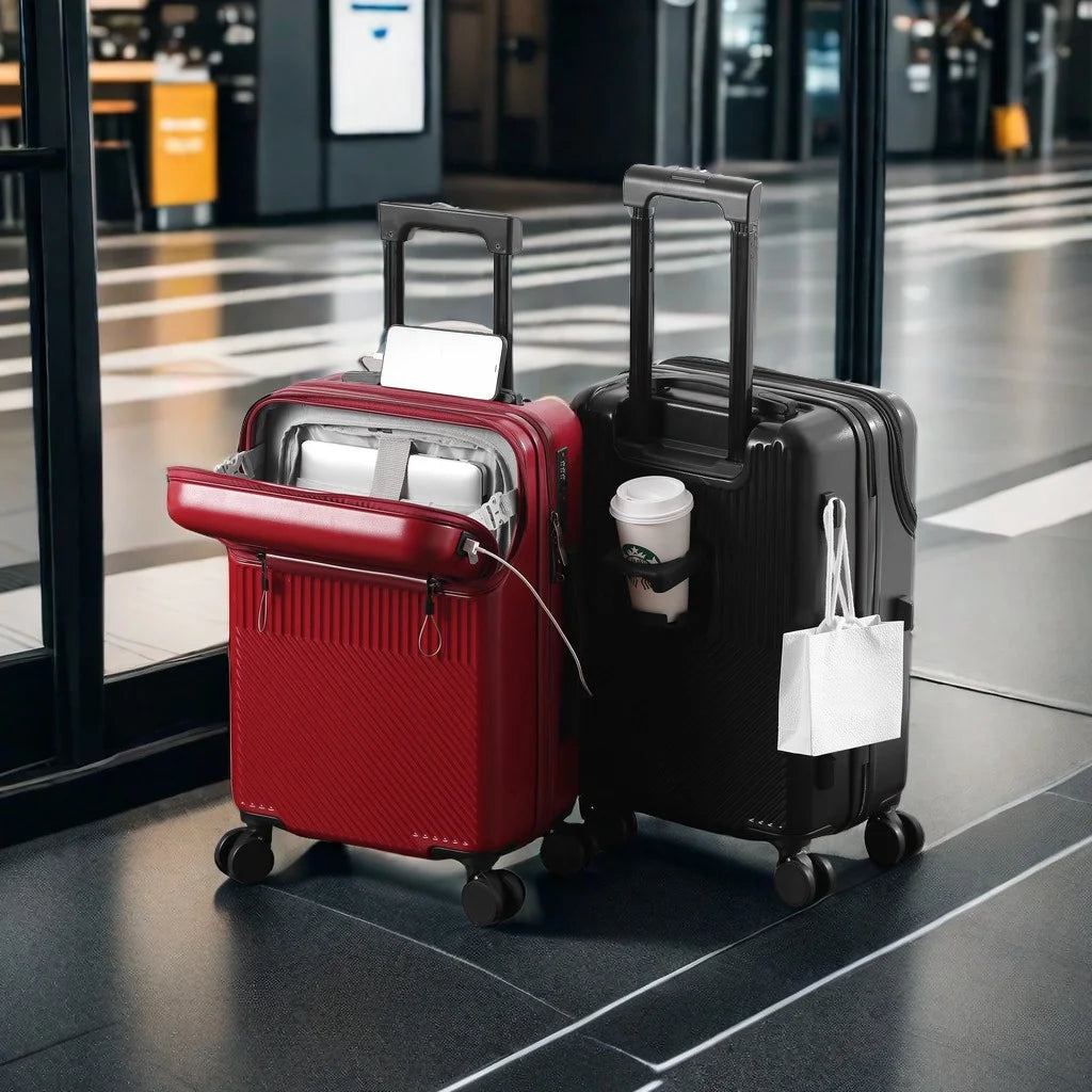 1 piece of luggage, 20/22/24/26 inches, swivel wheel combination lock carry-on luggage, multi-purpose travel luggage
