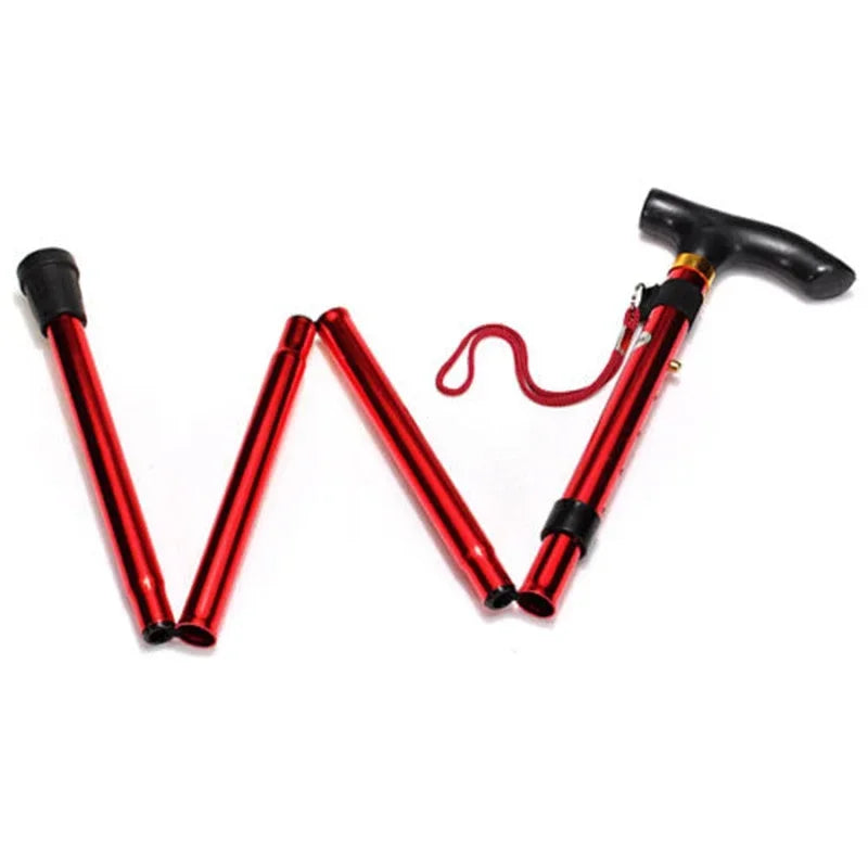 Hiking Camping Mountaineering Poles Walking Stick Telescopic Baton Trekking Poles Folding Cane Crutches Pole Unisex