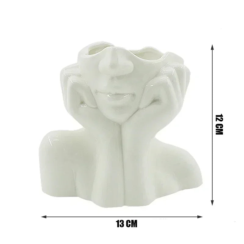 Nordic Vase Circular Hollow Ceramic Flower Vase for Home Living Room Decoration Accessories Interior Office Desktop Decor Gift