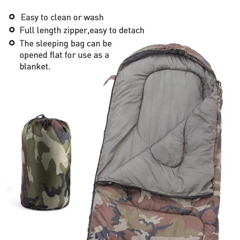 Outdoor Sleeping Bag Ultralight Winter Cotton Sleeping Bag Warmth Single Person Sleeping Bag Envelope Camping Sleeping Bags