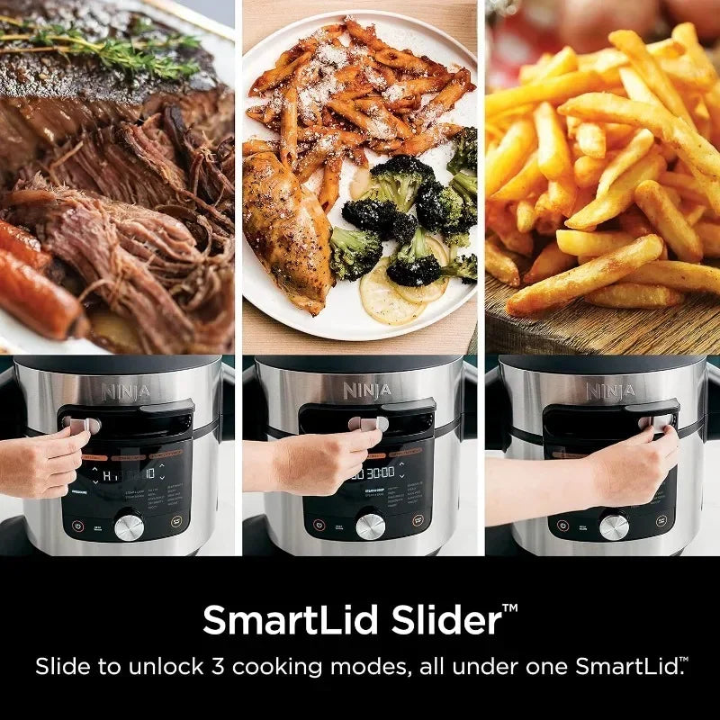 OL601 Foodi XL 8 Qt. Pressure Cooker Steam Fryer with SmartLid, 14-in-1 that Air Fries, Bakes & More with 3-Layer Capacity