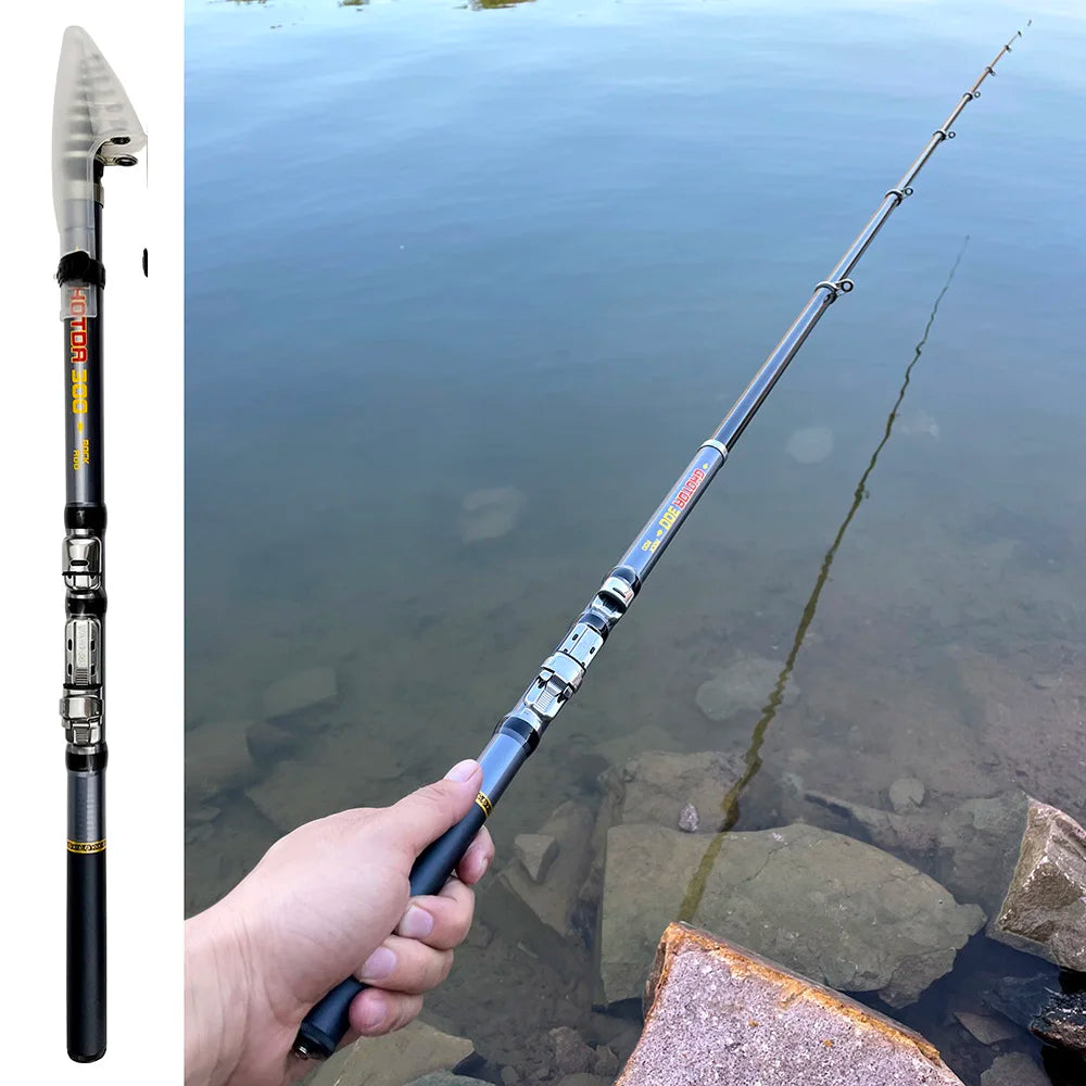 Carbon Fiber 1.5m 1.8m 2.1m 2.4m 2.7m 3m Spinning Fishing Rod Telescopic Rock Rods Surfcasting Pole Professional Fishing Tackle