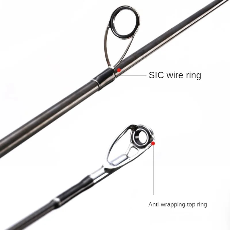 Histar-Lure Rod Set Sea Fishing Spinning Casting Three Section Long Range Carbon Ultra Light Ultra Hard Metal Wheel Seat