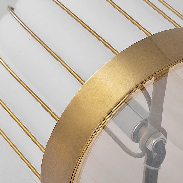 Modern Contemporary Golden Steel Metal Floor Lighting Standing Lamp with Lantern Glass LED Gold Novelty European Nordic OGS/ OEM