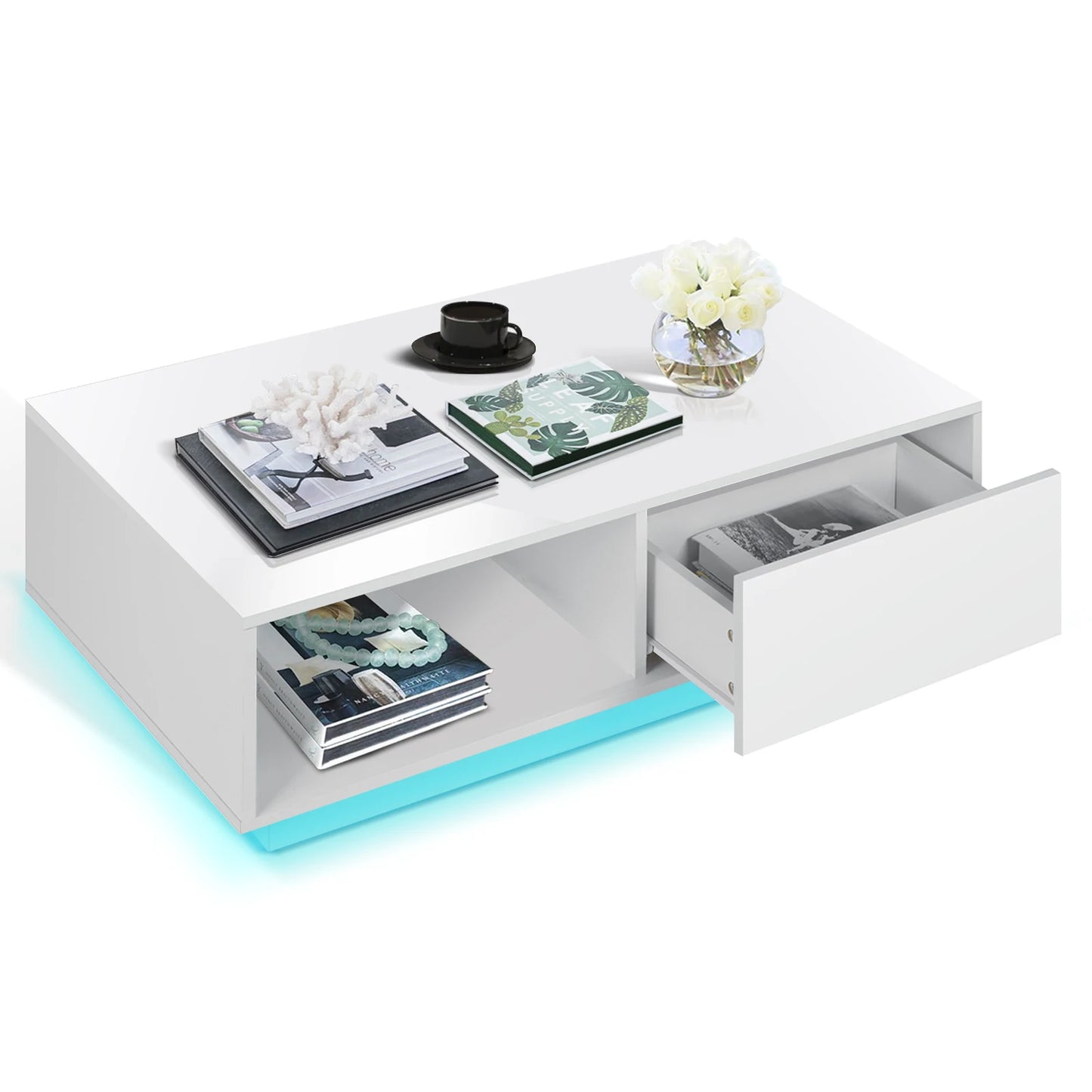 Stylish LED Coffee Table for Family Leisure