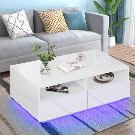 Stylish LED Coffee Table for Family Leisure
