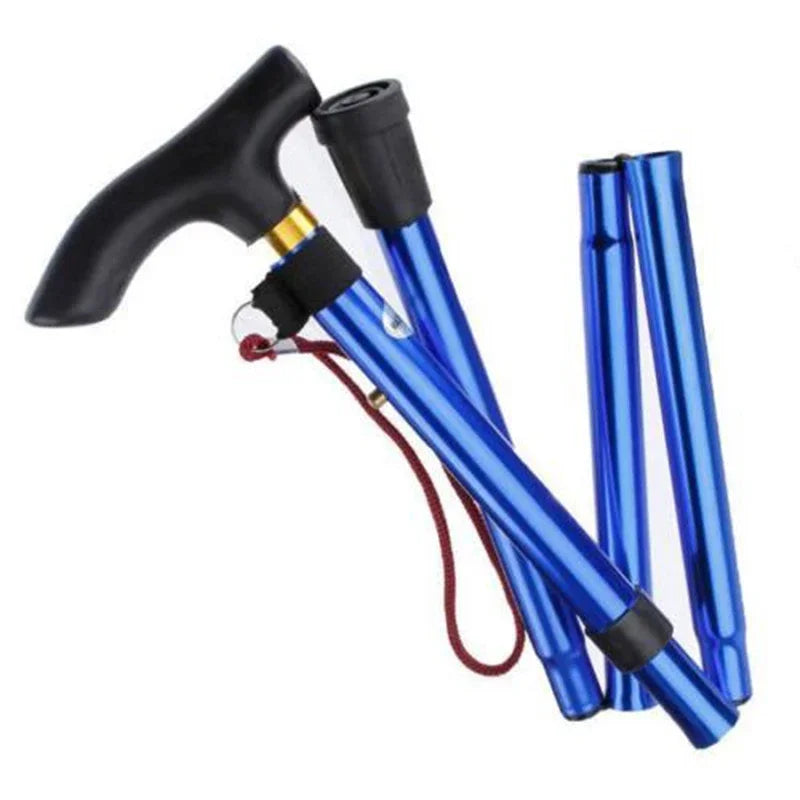 Hiking Camping Mountaineering Poles Walking Stick Telescopic Baton Trekking Poles Folding Cane Crutches Pole Unisex