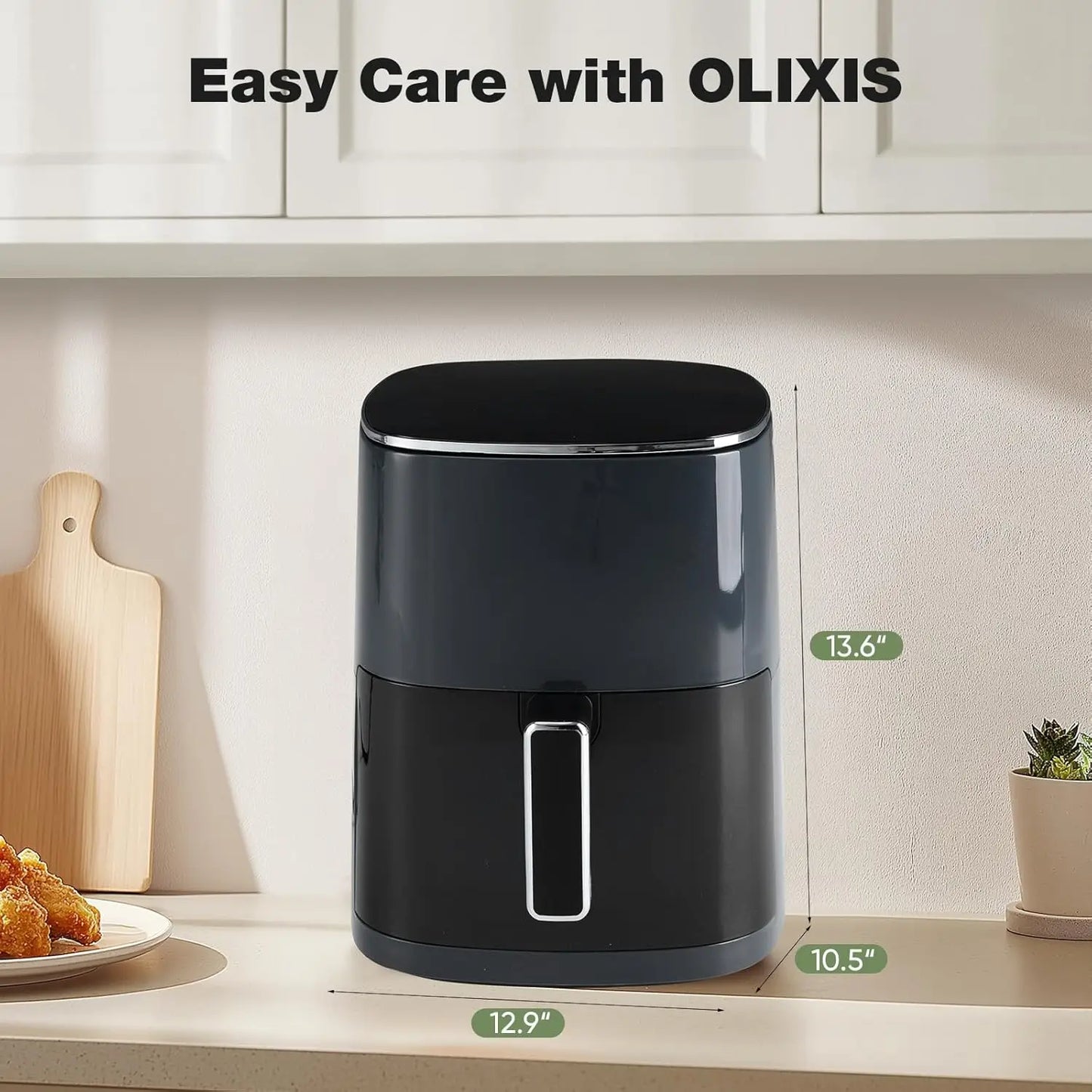 Air Fryer 6 Quart Capacity with Window Square Air Fryer 12-in-1 Air Fry, Roast, Reheat, Dehydrate, Bake, Steam with 400F