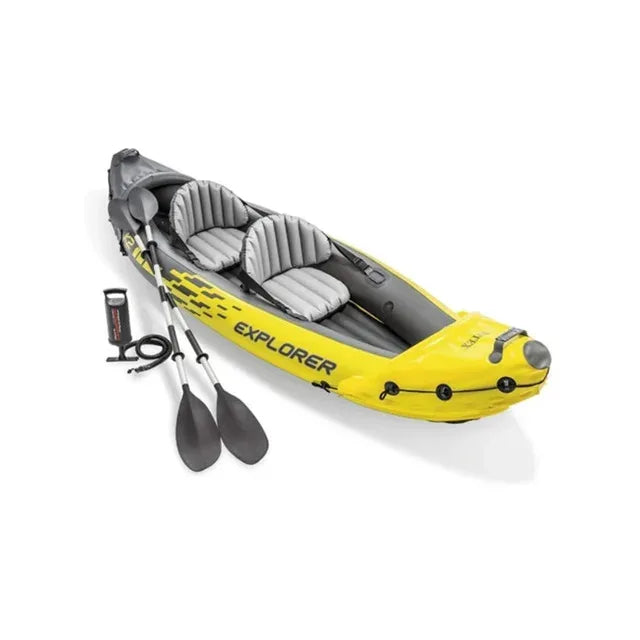 2024 New Explorer K2 Iatable Kayak Set: Includes Dee 86In Aluminum Oars And High-Output Pump Superstrong PVC