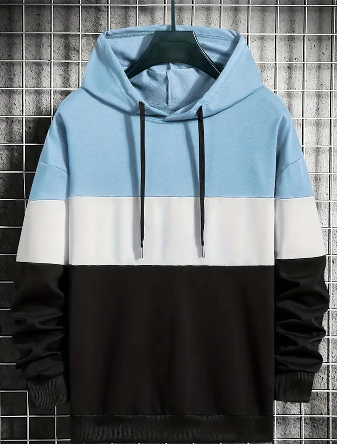 Men's Hoodie Color Block Print Sweatshirts For Men Harajuku Hooded Shirt Pullover Casual Clothes Streetwear Top Men's Clothing
