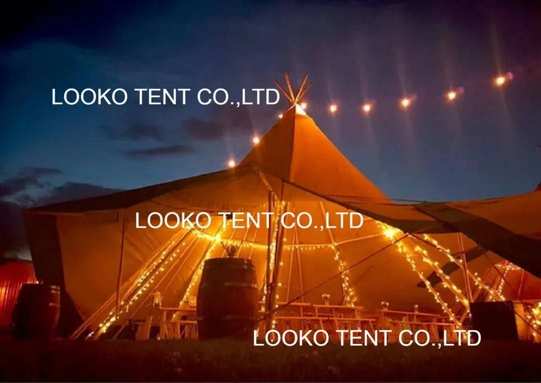 Luxury Pyramids PVC Teepee Tent Outdoor Camping Tipi Tent For Event Party