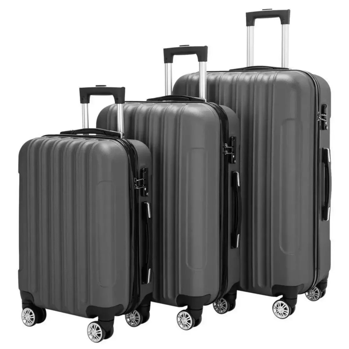 3pcs Luggage Set Travel Trolley Hard Shell Suitcase Wheels TSA Lock 20" 24" 28"