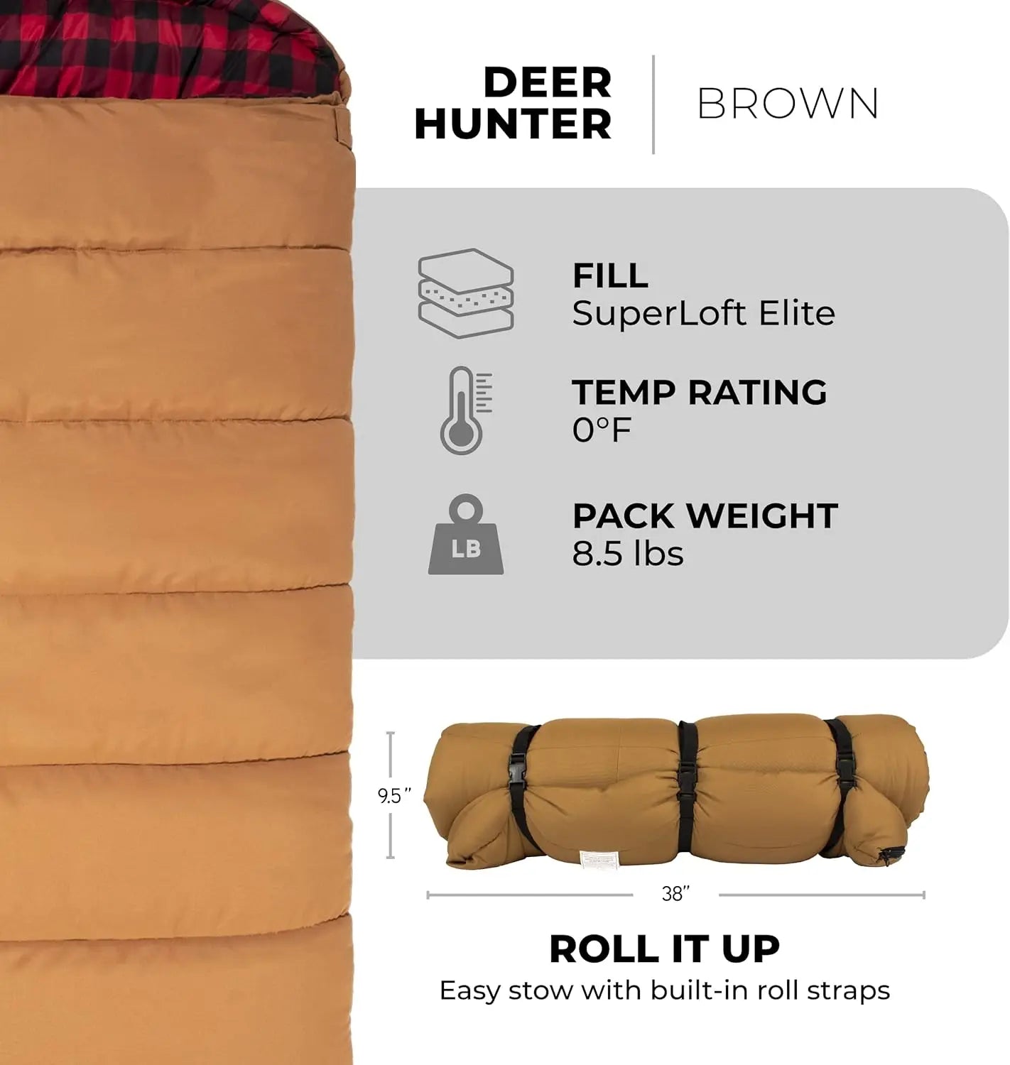 Sports -35 Degree and 0 Degree Sleeping Bag. Warm and Comfortable Camping Sleeping Bag, TETON Tough Canvas Shell for