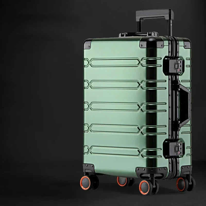 All Aluminum-magnesium Alloy Travel Suitcase Men's Business Rolling Luggage on Wheels Trolley Luggage Carry-Ons Cabin Suitcase