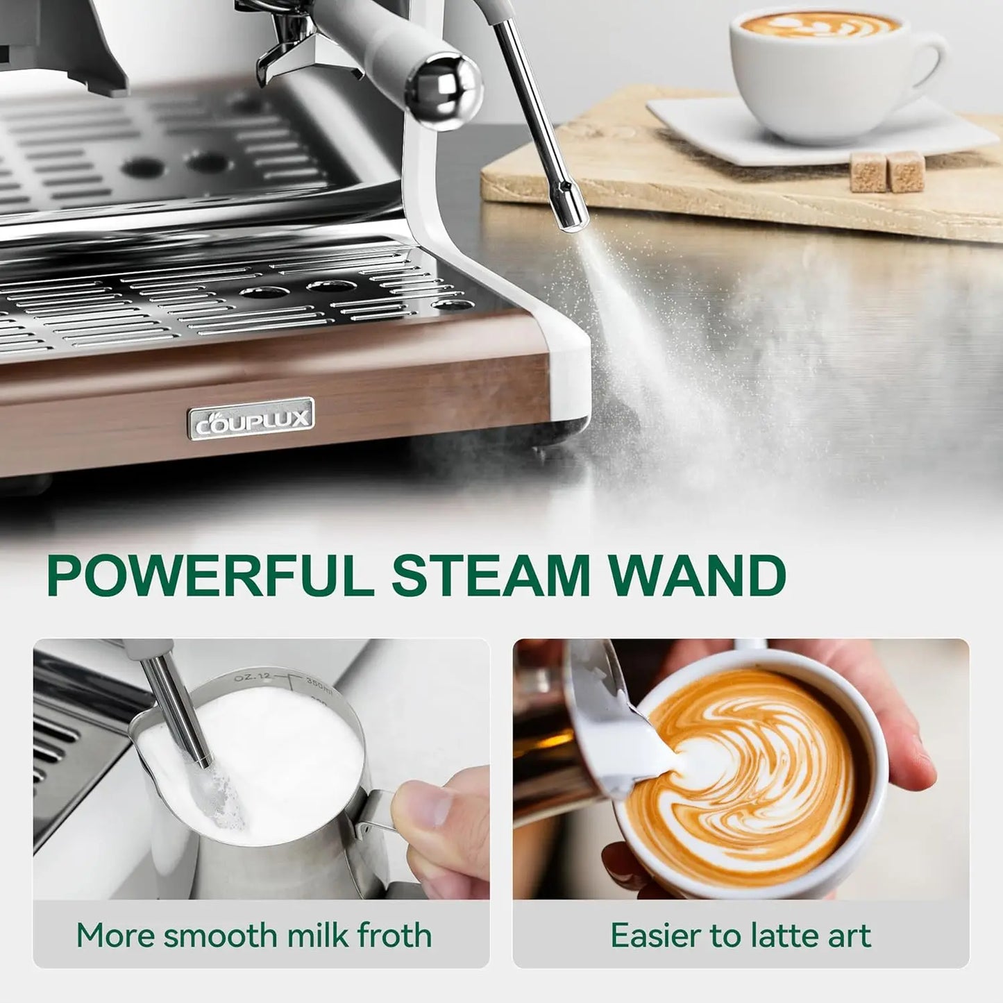 Espresso Machine with Grinder, Professional Coffee and Espresso Maker Combo, Dual Boiler 20 Bar Expresso Coffee Machines