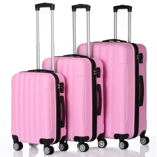 3pcs Luggage Set Travel Trolley Hard Shell Suitcase Wheels TSA Lock 20" 24" 28"