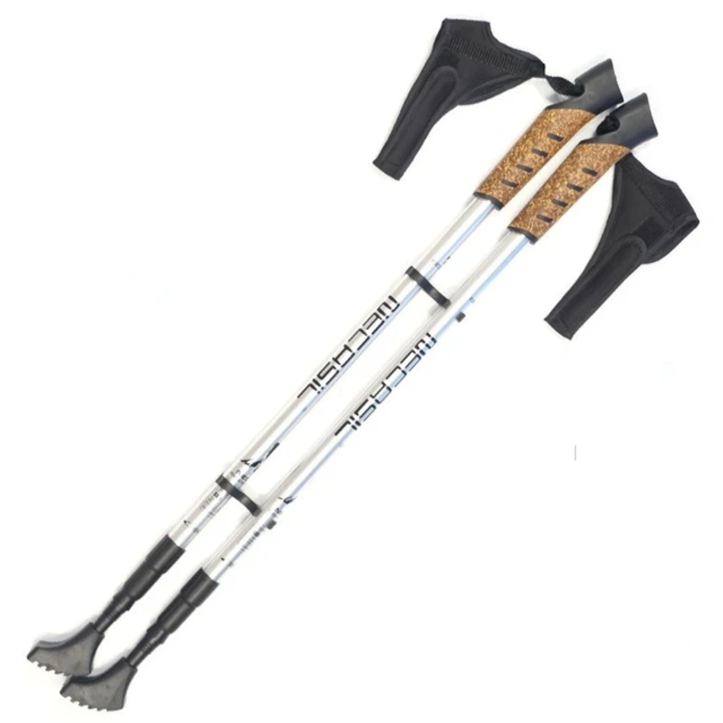 2Pcs Anti Shock Trekking Poles - Aluminum Telescopic Nordic Walking Canes for Camping Hiking