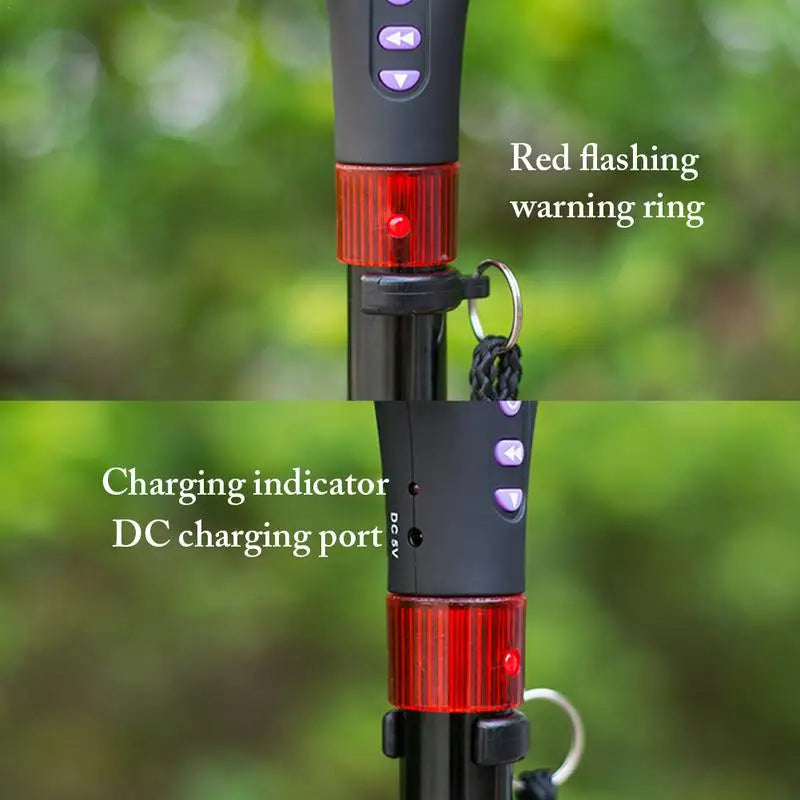 CollapsibleTelescopic Cane Cushionable Handle Elder Cane LED With Alarm Walking Trusty Sticks Crutches For Disabled And Elderly