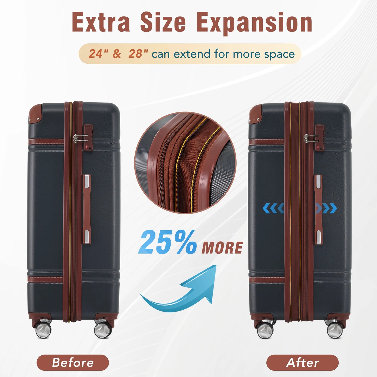 20 IN Luggage 1 Piece with TSA lock , Lightweight Suitcase Spinner Wheels,Carry on Vintage Luggage