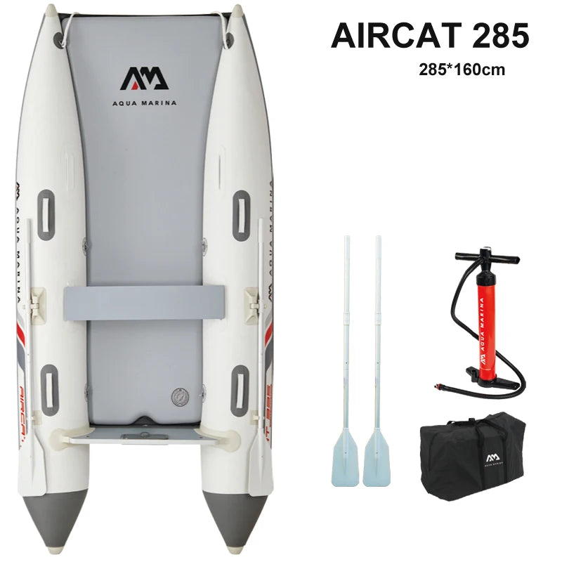 AQUA MARINA inflatable boat AIRCAT double tube drop stitch floor catamaran dinghy raft fishing boat water sport