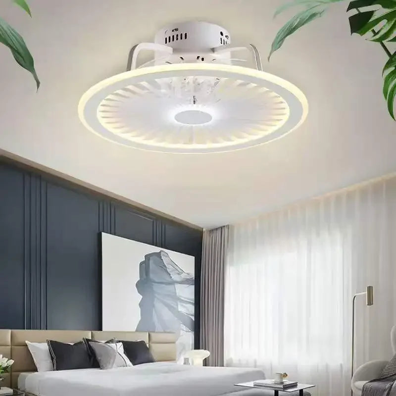Modern Intelligent Ceiling Fan Light Acrylic Bluetooth Music Light Creative Ventilador Study Restaurant Celing Fan with Light