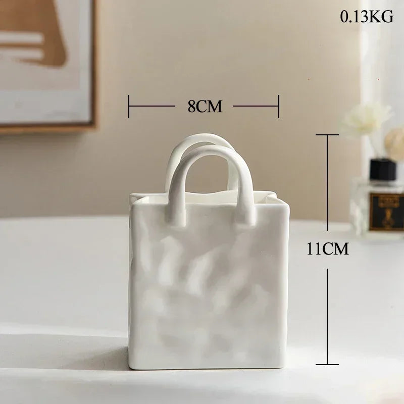 Nordic Vase Circular Hollow Ceramic Flower Vase for Home Living Room Decoration Accessories Interior Office Desktop Decor Gift