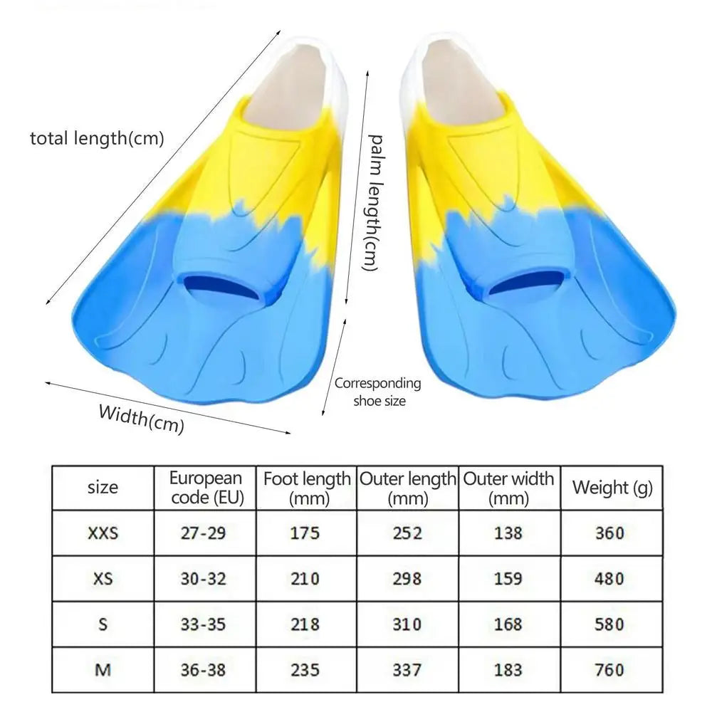 Swimming Flippers Kids Short Snorkeling Short Training Fins For Swimming Pool Swimming Supplies Short Training Flippers For