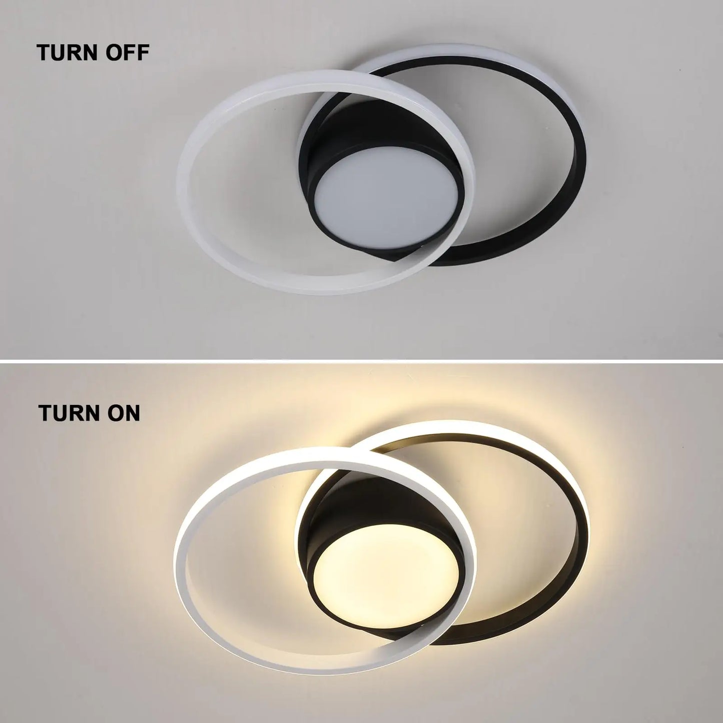Modern Ceiling Light, 39W LED Flush Mount Ceiling Light Fixture, 15.7" 3000K Round Close to Ceiling Lighting for Bedroom Hallway
