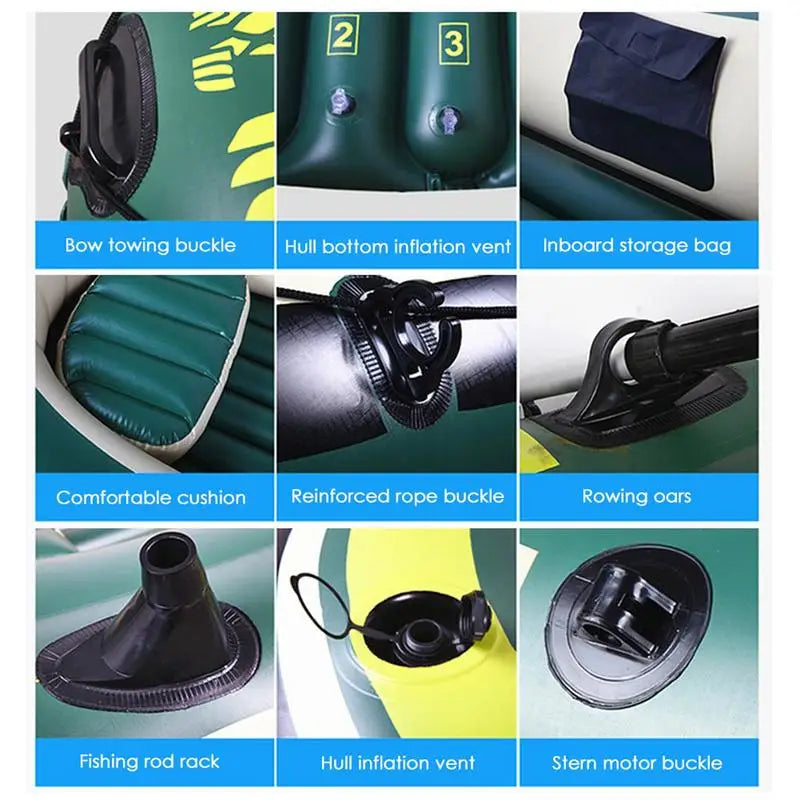 Inflatable Fishing Boat Sport Kayak Model Canoe Pvc Dinghy Raft Seat  Adults Inflatable Boats Portable Fishing Boat