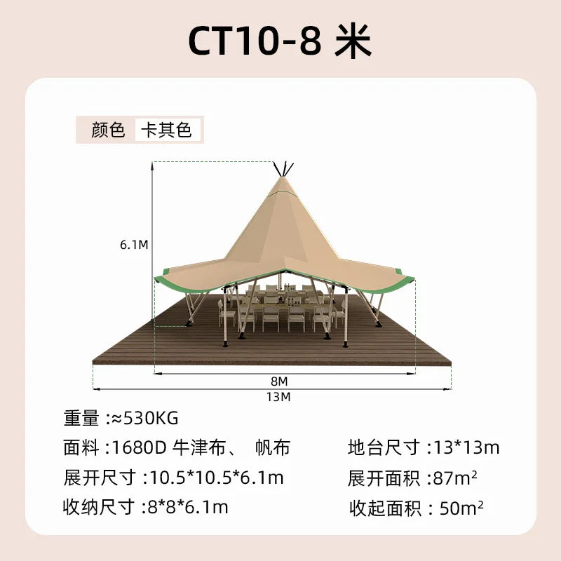 Luxury Pyramids PVC Teepee Tent Outdoor Camping Tipi Tent For Event Party