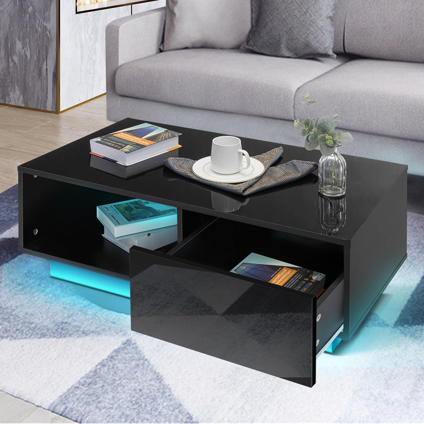 Stylish LED Coffee Table for Family Leisure