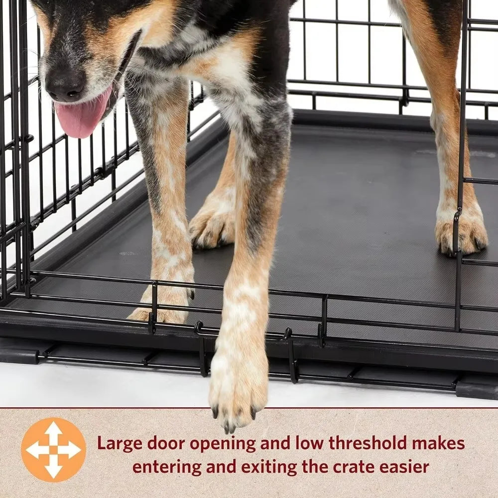 Kerr dog cage, Midwest LiveStallis double door folding metal dog cage, floor protection feet, leak-proof dog pot