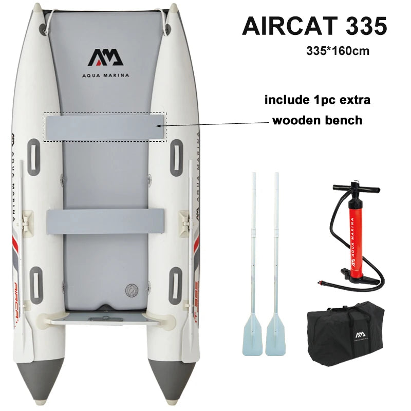 AQUA MARINA inflatable boat AIRCAT double tube drop stitch floor catamaran dinghy raft fishing boat water sport