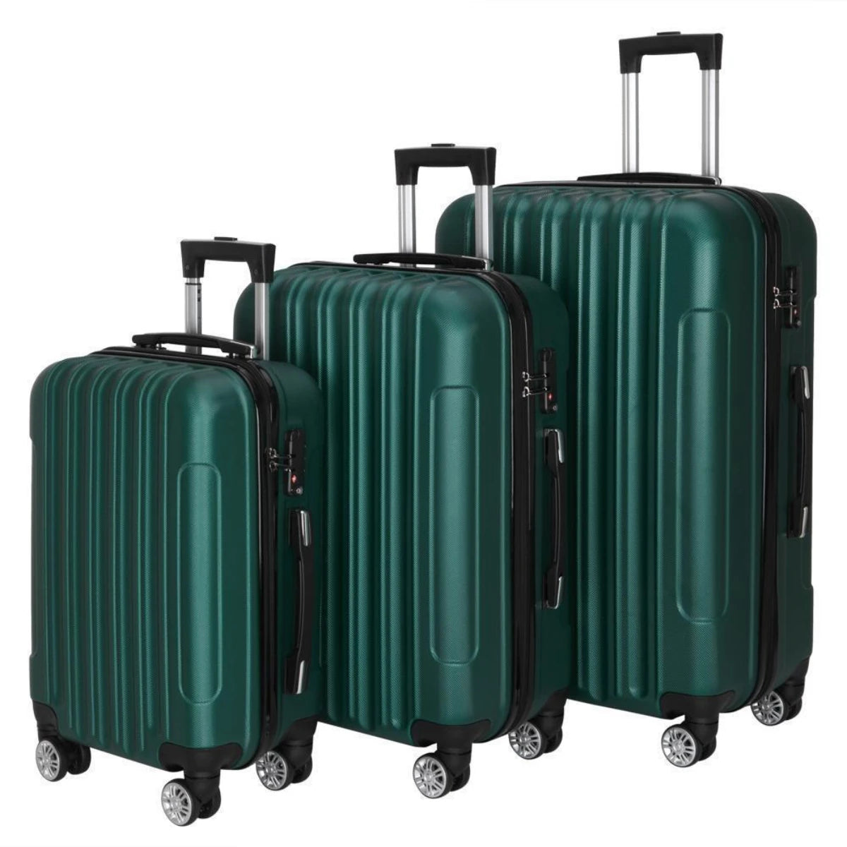 3pcs Luggage Set Travel Trolley Hard Shell Suitcase Wheels TSA Lock 20" 24" 28"